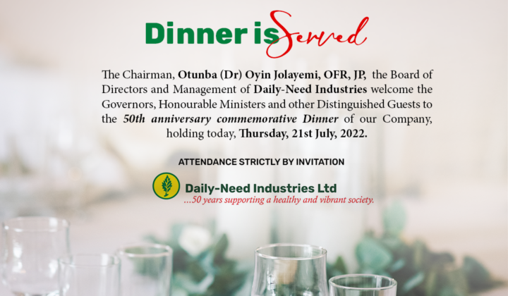 50TH ANNIVERSARY COMMEMORATIVE DINNER OF OUR COMPANY